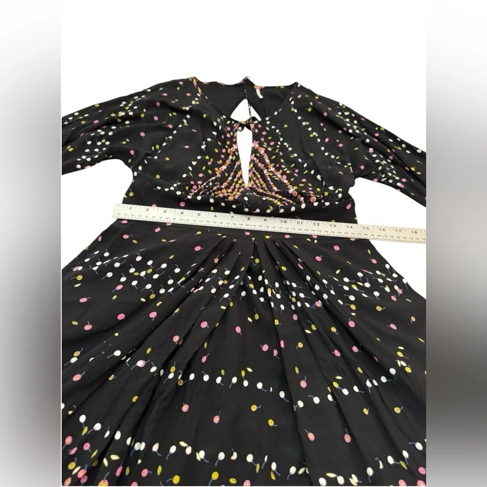 Free People Black Printed Coryn Mini Dress Size 12